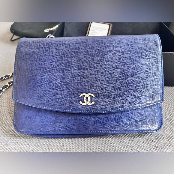Chanel Sevruga Caviar Wallet On A Chain - Picture 7 of 11